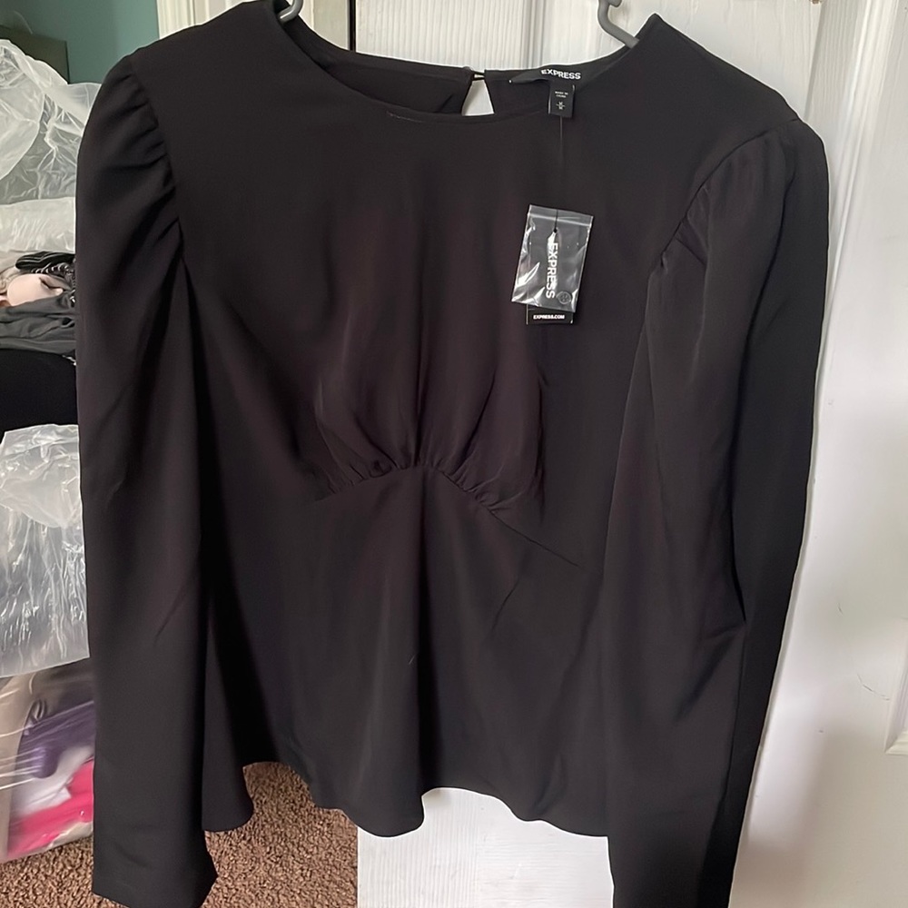 Express black long sleeve top size medium